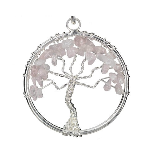 Rose Quartz - Tree of Life Pendant